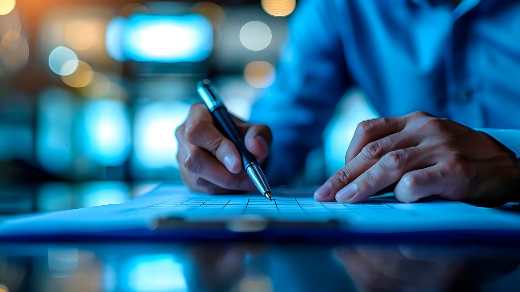 Pessoa escrevendo suas metas para alcançar o sonho e empreender.